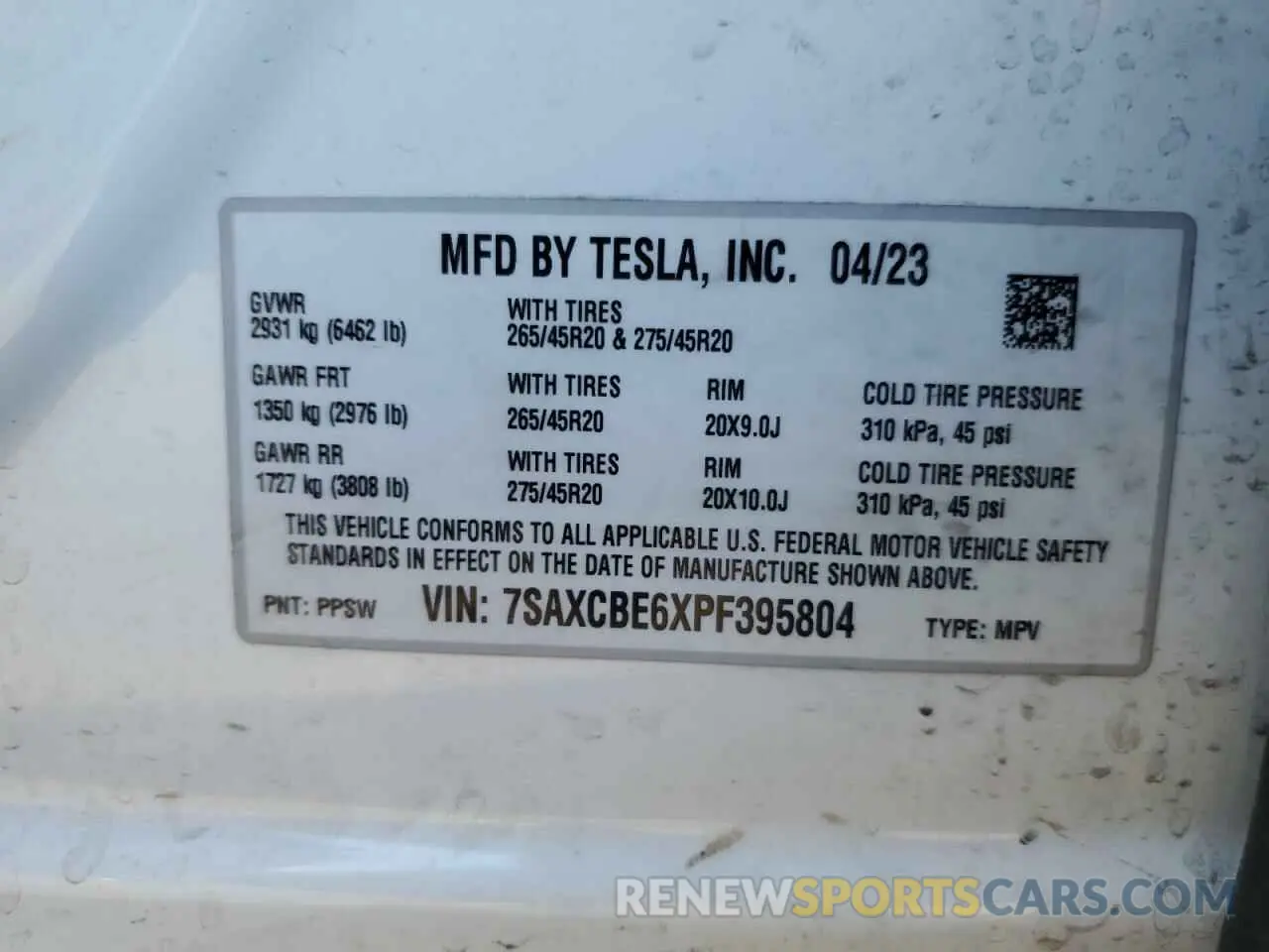13 fotografías del automóvil dañado 7SAXCBE6XPF395804 TESLA MODEL X 2023