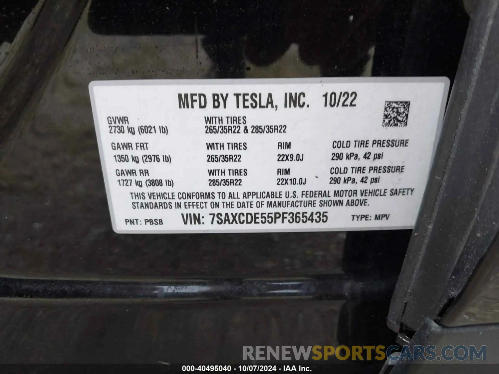 9 fotografías del automóvil dañado 7SAXCDE55PF365435 TESLA MODEL X 2023