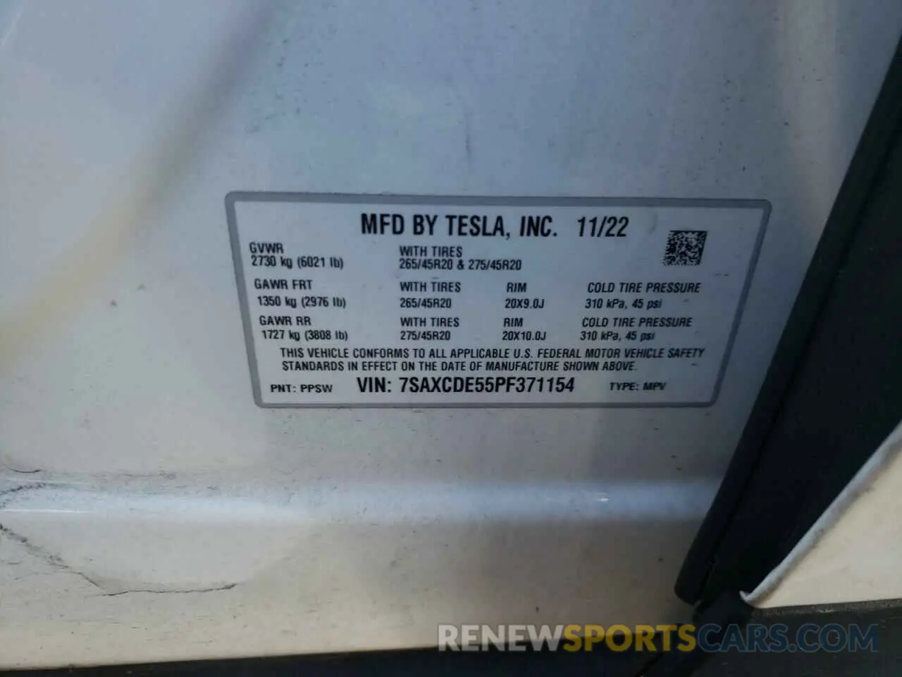 13 fotografías del automóvil dañado 7SAXCDE55PF371154 TESLA MODEL X 2023