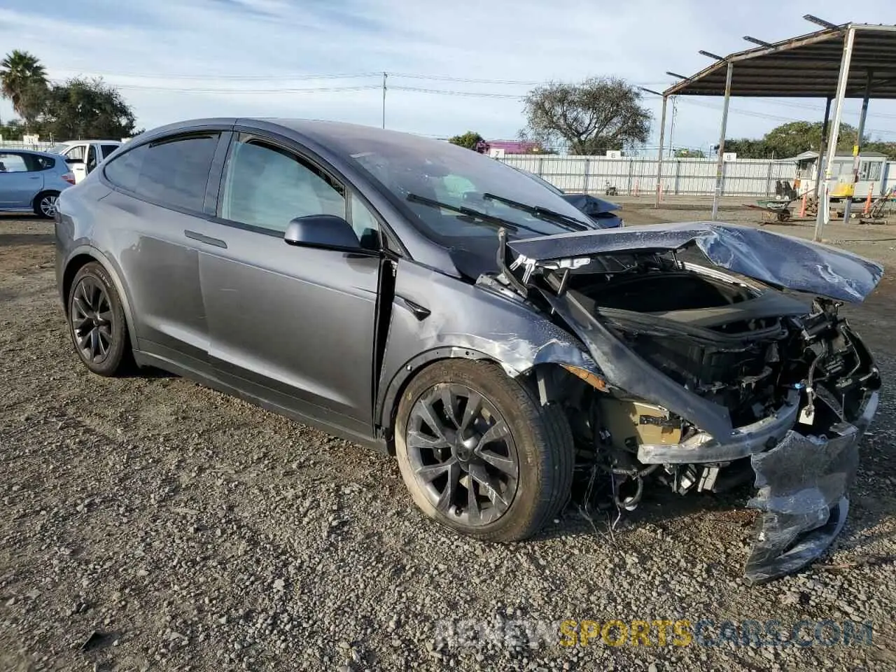 4 fotografías del automóvil dañado 7SAXCDE55PF374362 TESLA MODEL X 2023