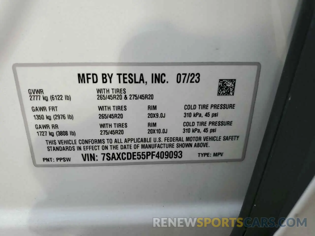 14 fotografías del automóvil dañado 7SAXCDE55PF409093 TESLA MODEL X 2023