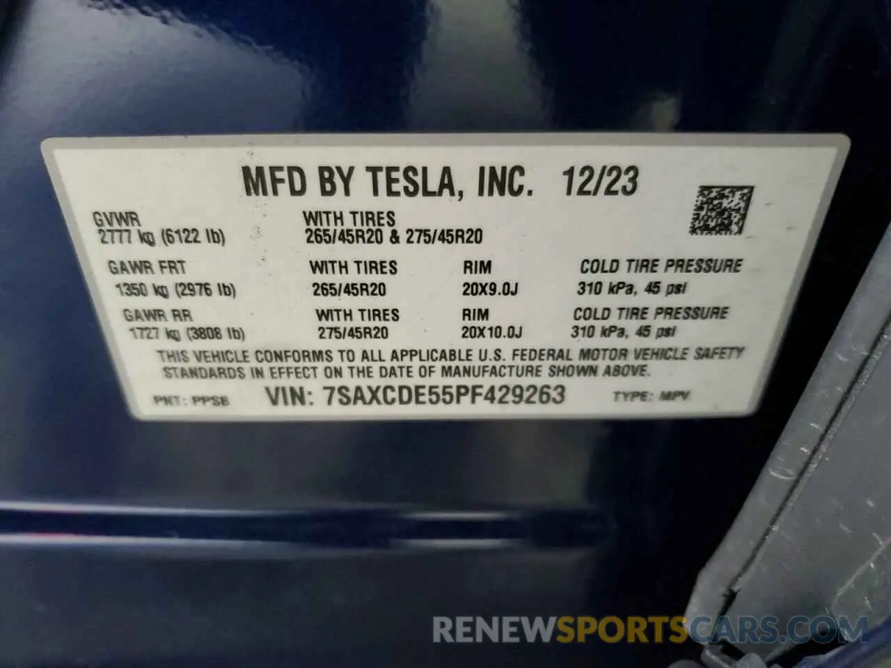 13 fotografías del automóvil dañado 7SAXCDE55PF429263 TESLA MODEL X 2023