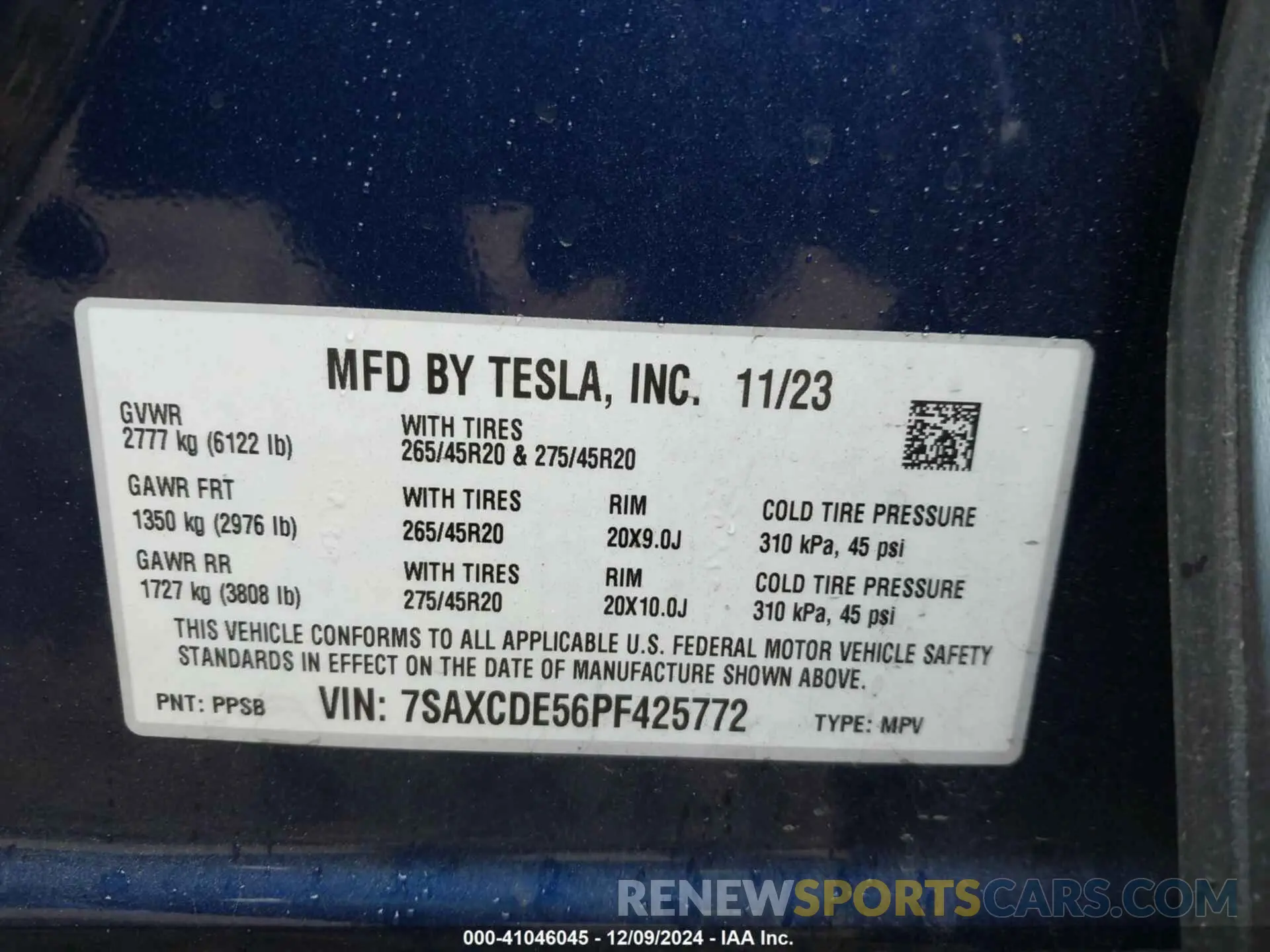 9 fotografías del automóvil dañado 7SAXCDE56PF425772 TESLA MODEL X 2023