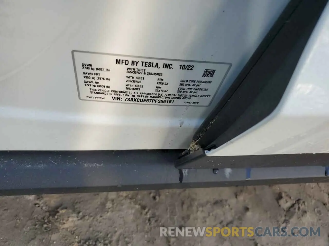 14 fotografías del automóvil dañado 7SAXCDE57PF366151 TESLA MODEL X 2023