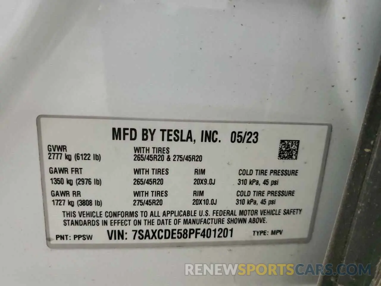 13 fotografías del automóvil dañado 7SAXCDE58PF401201 TESLA MODEL X 2023
