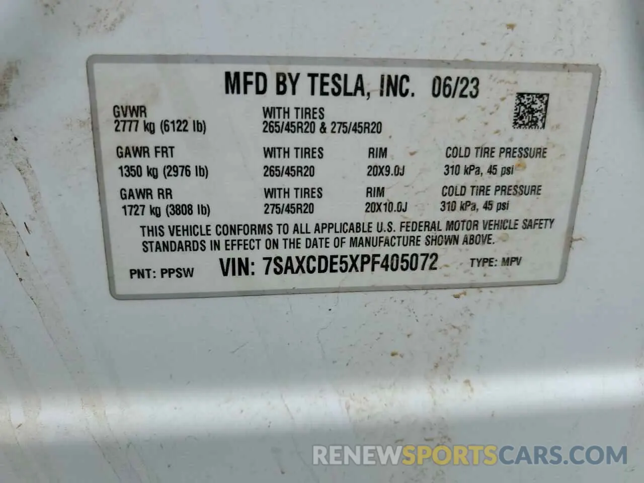 12 fotografías del automóvil dañado 7SAXCDE5XPF405072 TESLA MODEL X 2023
