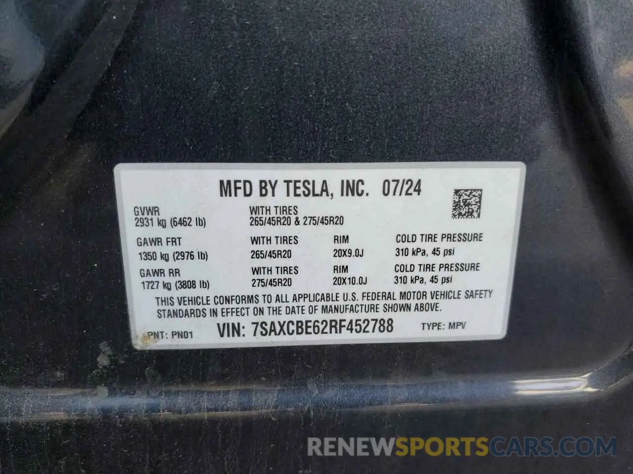 13 fotografías del automóvil dañado 7SAXCBE62RF452788 TESLA MODEL X 2024