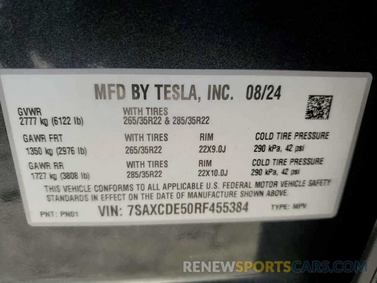 14 fotografías del automóvil dañado 7SAXCDE50RF455384 TESLA MODEL X 2024