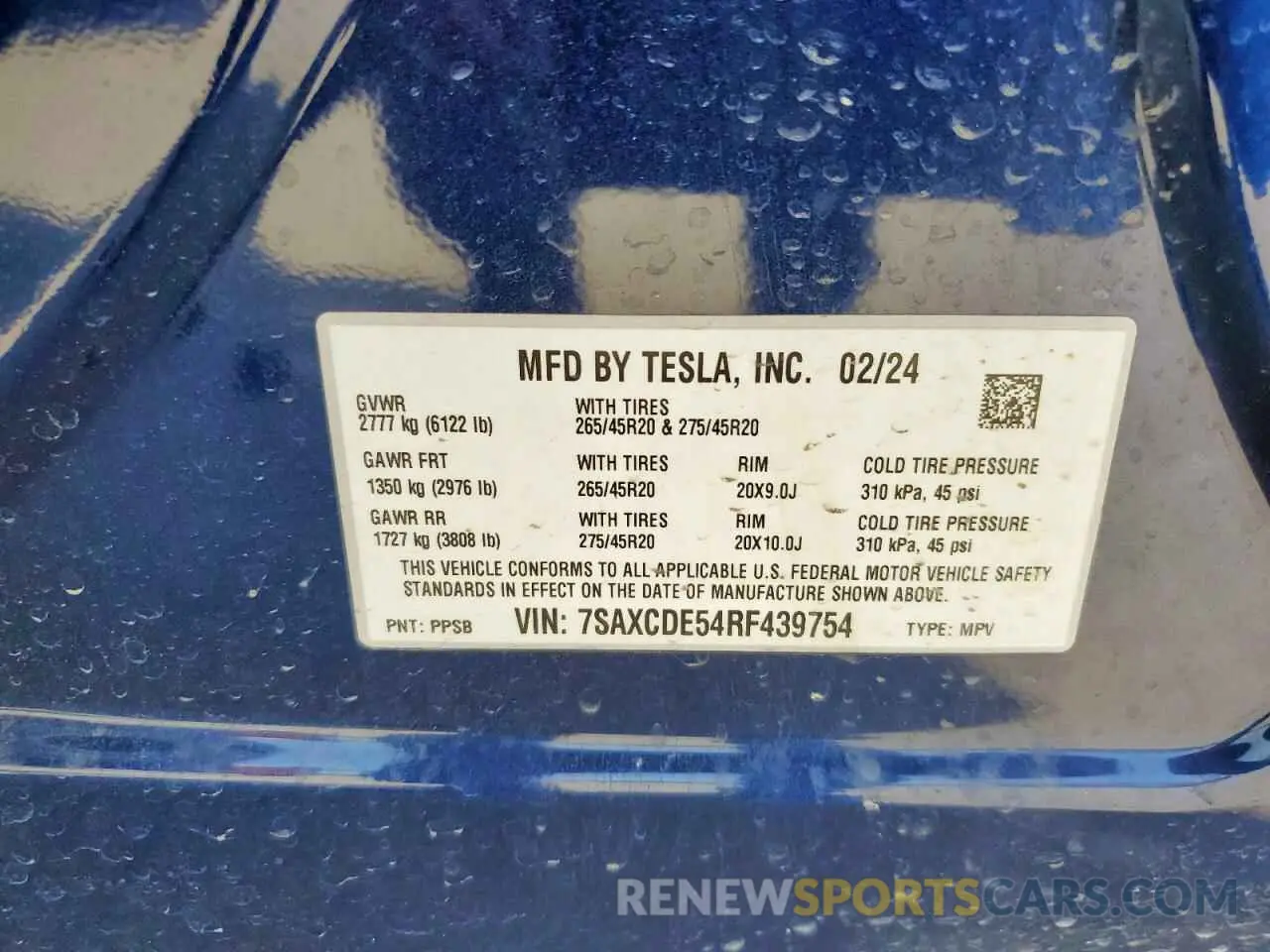 14 fotografías del automóvil dañado 7SAXCDE54RF439754 TESLA MODEL X 2024
