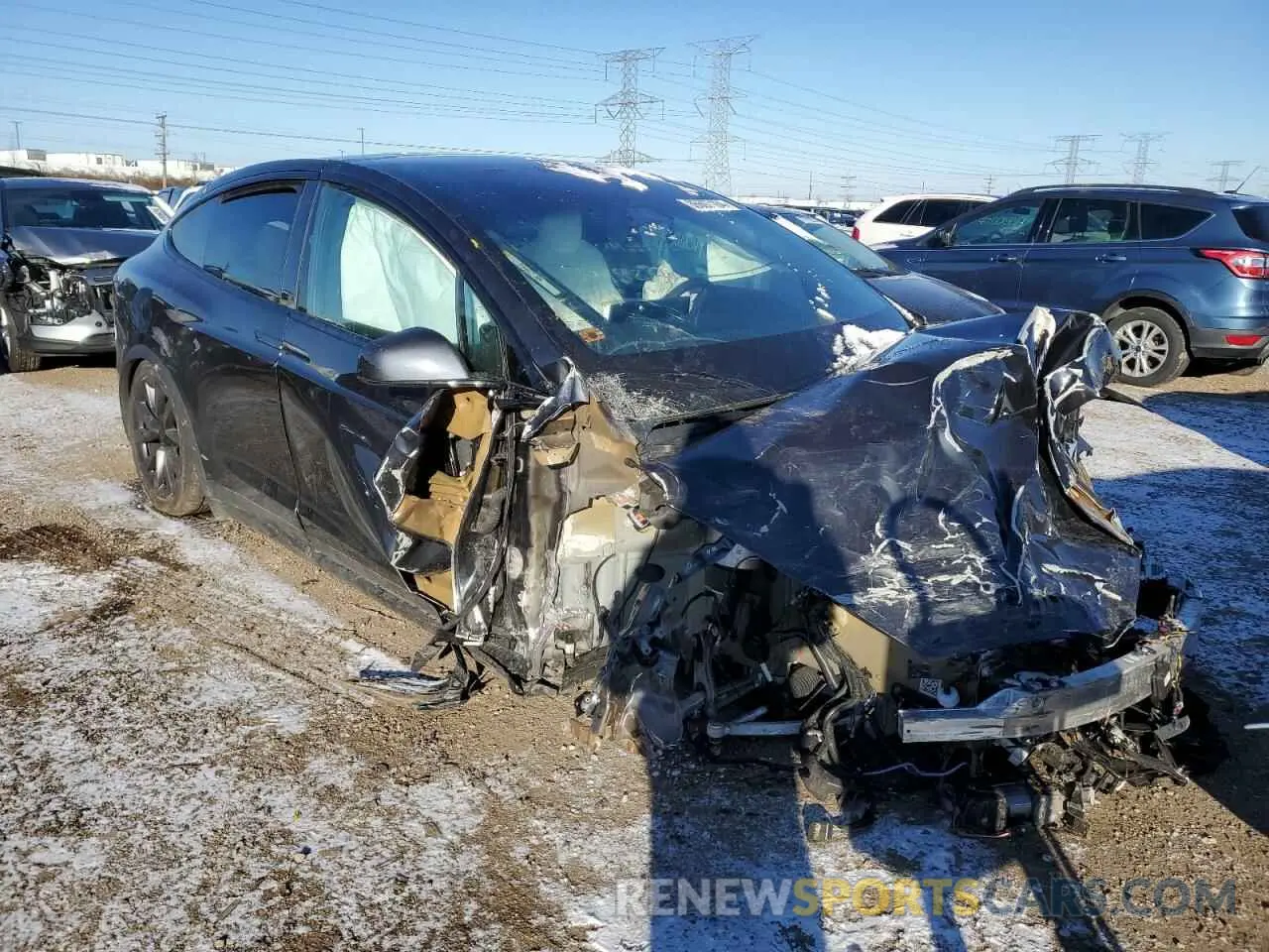 4 fotografías del automóvil dañado 7SAXCDE57RF449825 TESLA MODEL X 2024
