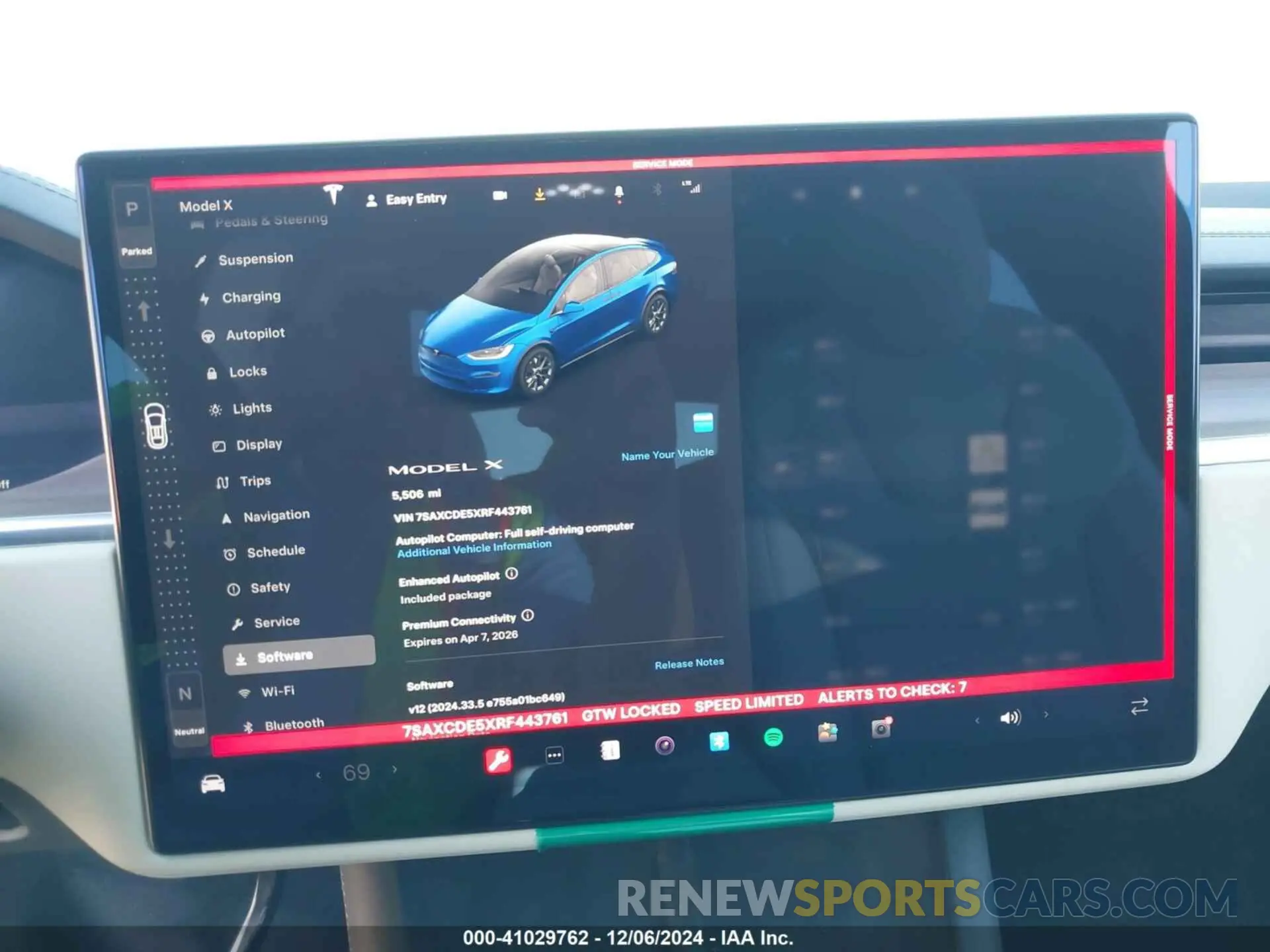 19 fotografías del automóvil dañado 7SAXCDE5XRF443761 TESLA MODEL X 2024