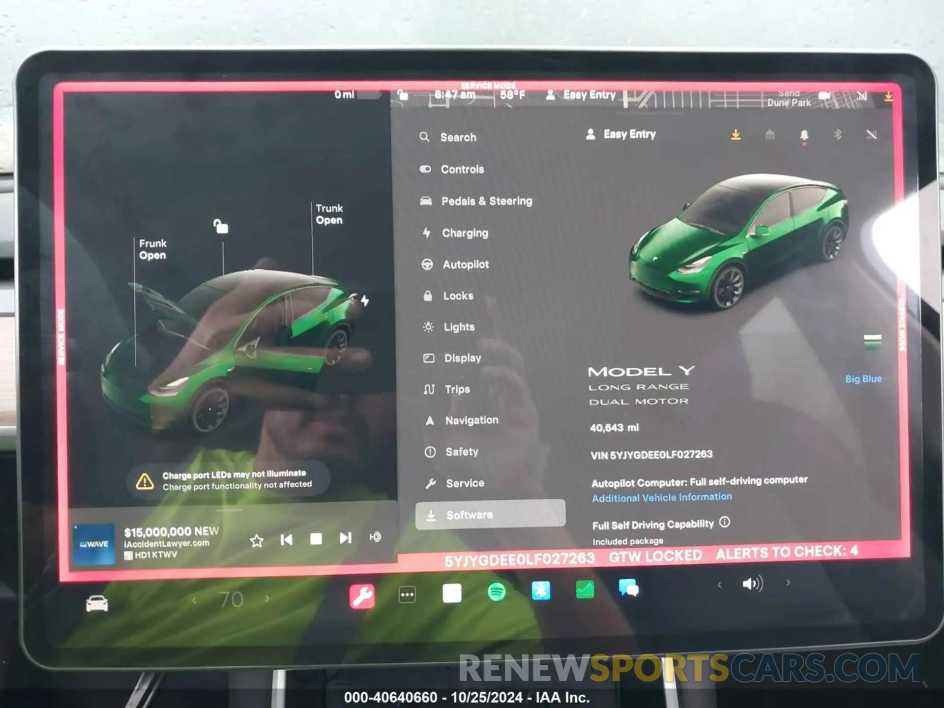 16 fotografías del automóvil dañado 5YJYGDEE0LF027263 TESLA MODEL Y 2020