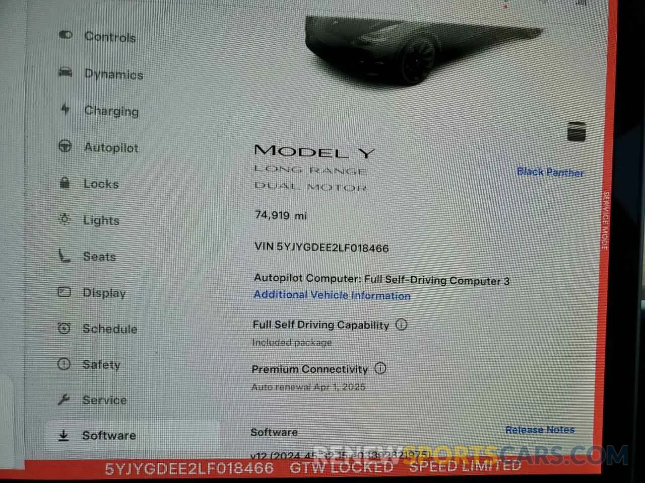9 fotografías del automóvil dañado 5YJYGDEE2LF018466 TESLA MODEL Y 2020