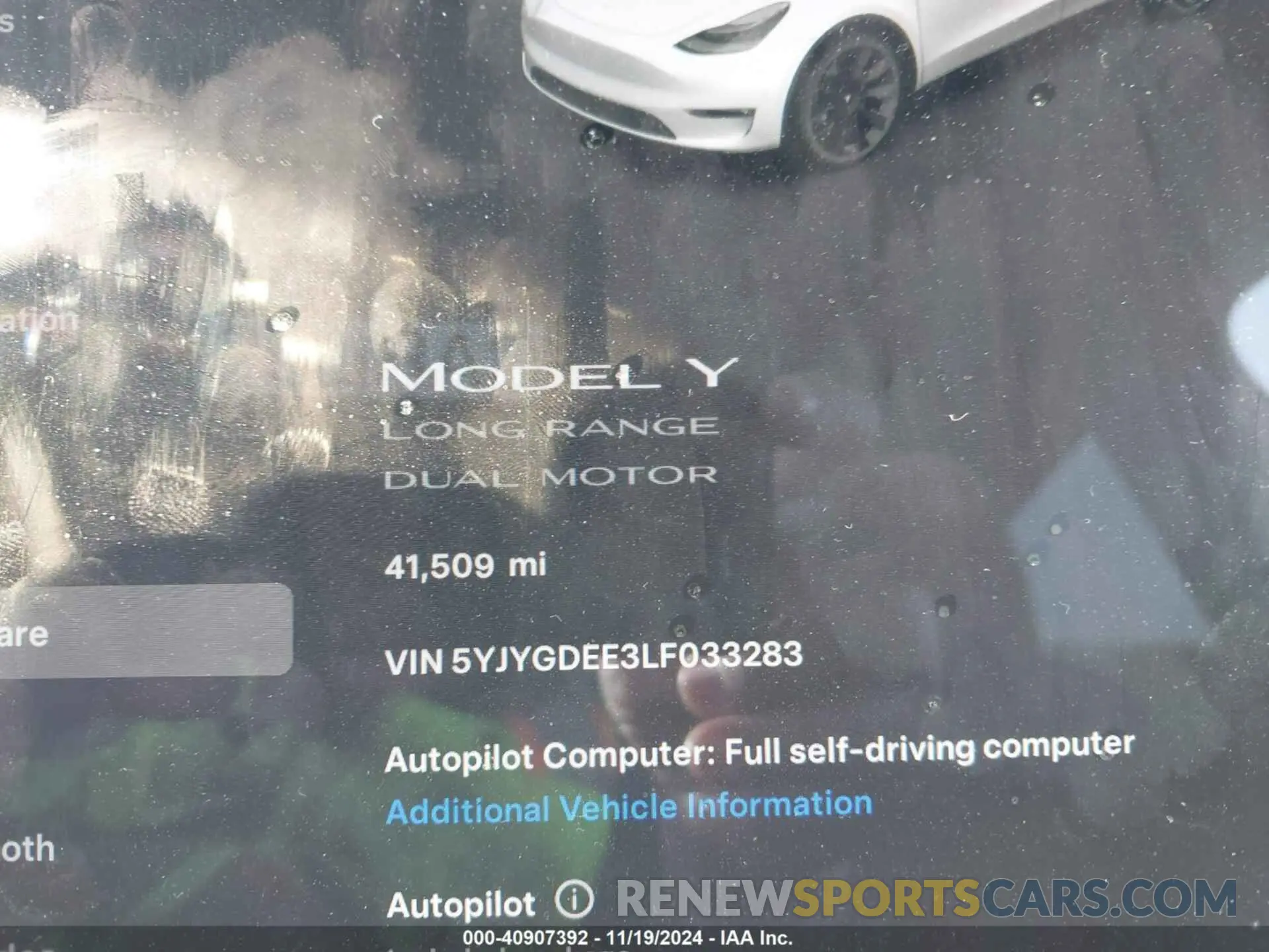 14 fotografías del automóvil dañado 5YJYGDEE3LF033283 TESLA MODEL Y 2020
