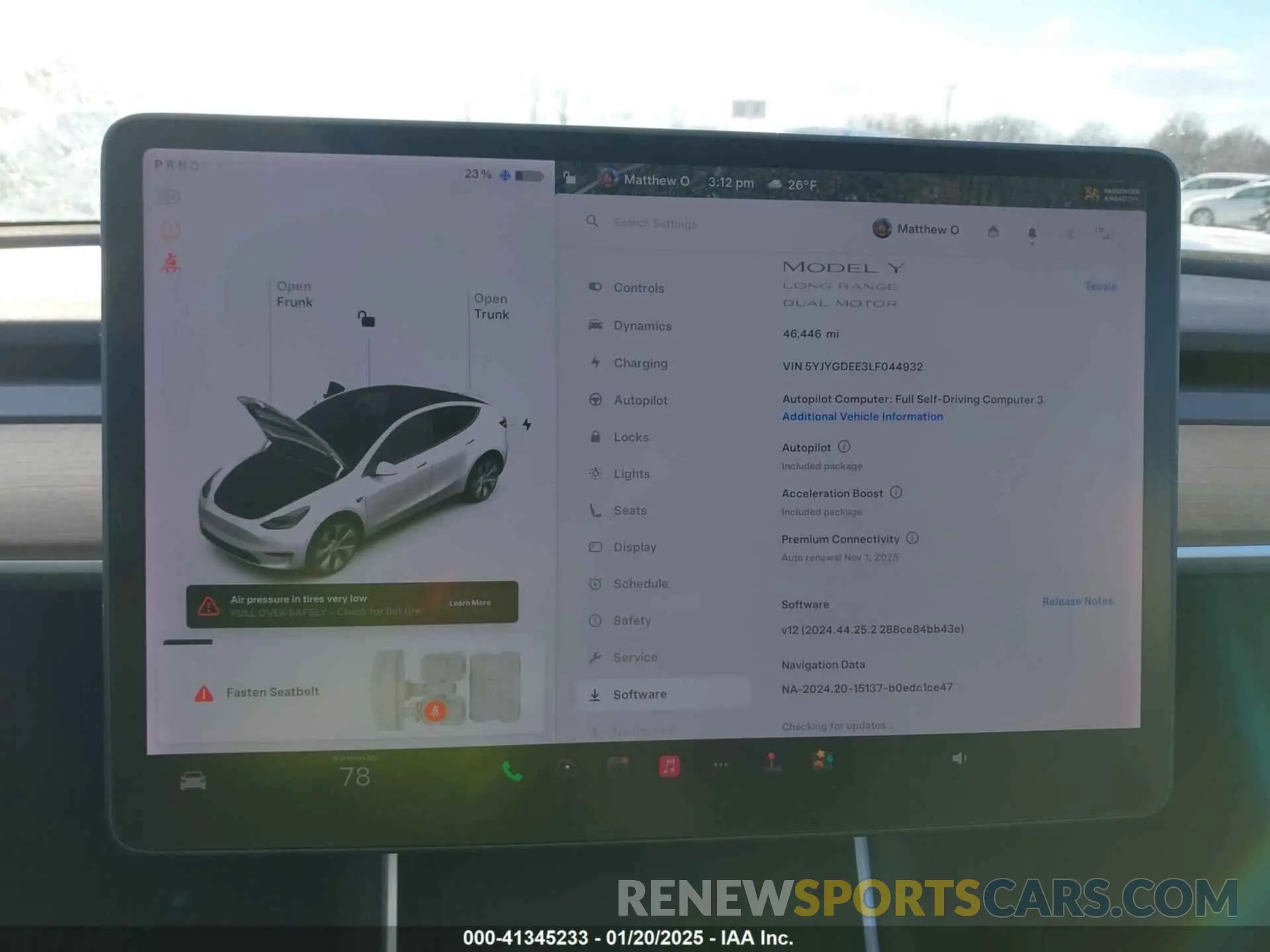 18 fotografías del automóvil dañado 5YJYGDEE3LF044932 TESLA MODEL Y 2020