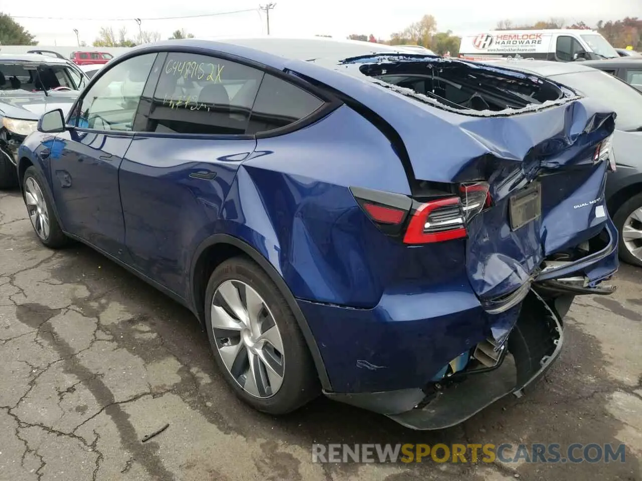 3 fotografías del automóvil dañado 5YJYGDEE3LF045255 TESLA MODEL Y 2020