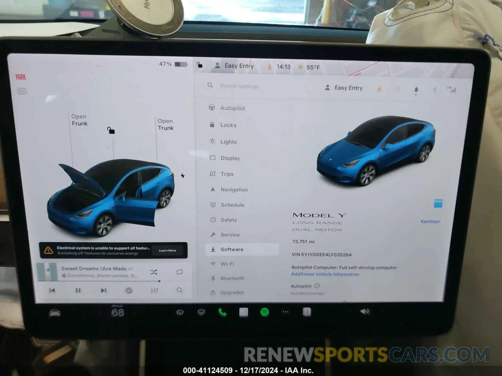 17 fotografías del automóvil dañado 5YJYGDEE4LF035284 TESLA MODEL Y 2020