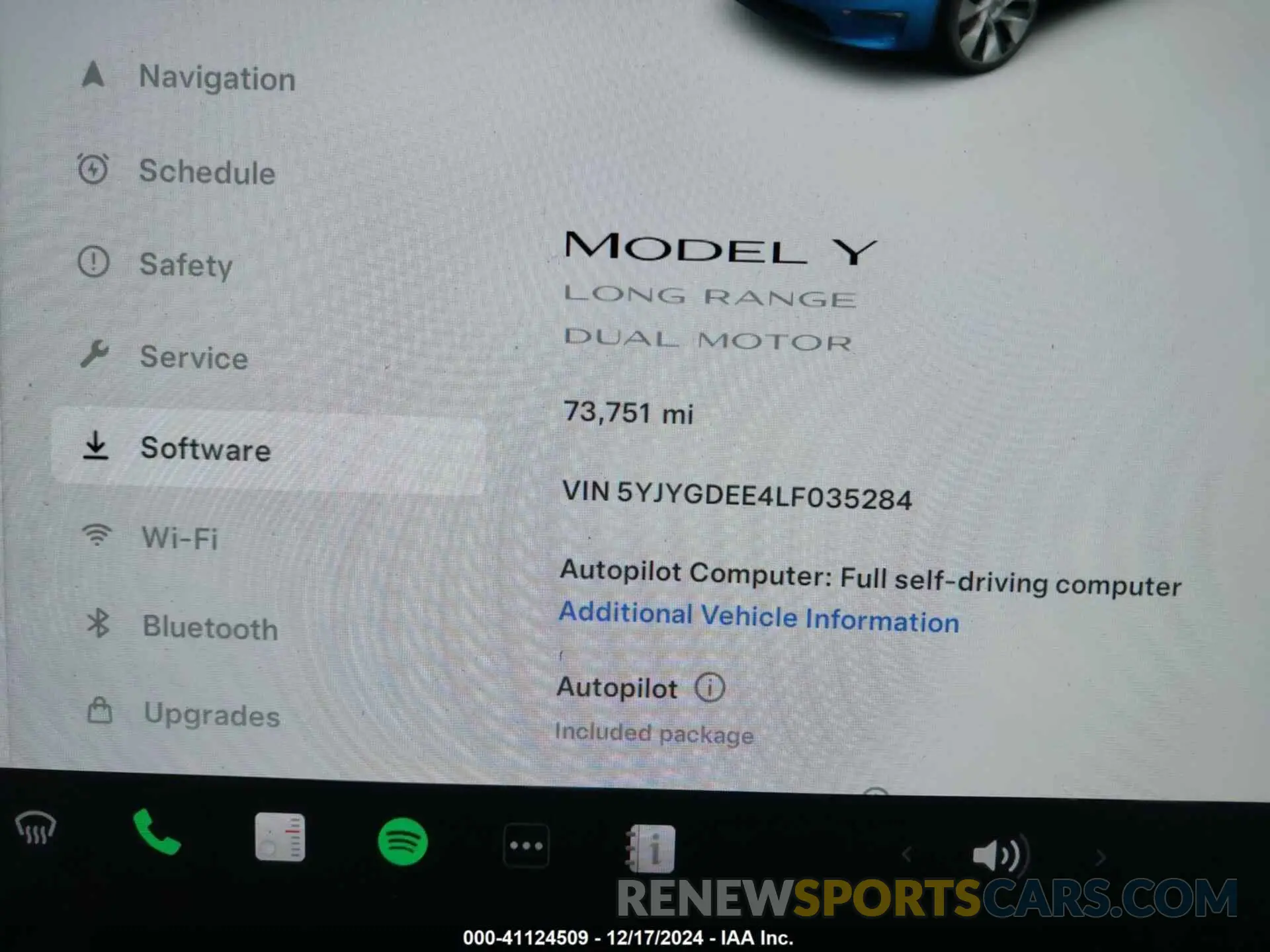 7 fotografías del automóvil dañado 5YJYGDEE4LF035284 TESLA MODEL Y 2020
