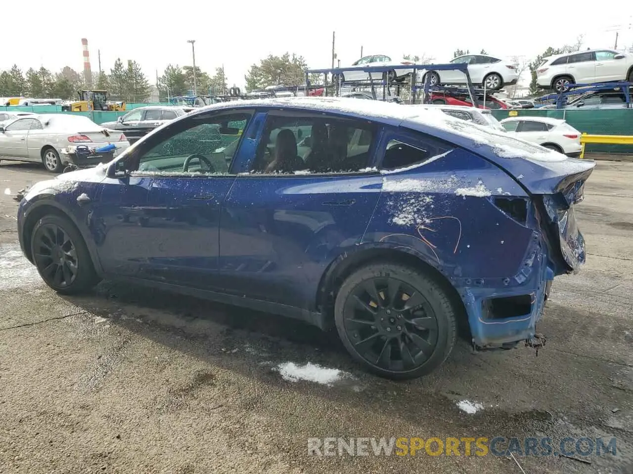 2 fotografías del automóvil dañado 5YJYGDEE8LF029553 TESLA MODEL Y 2020