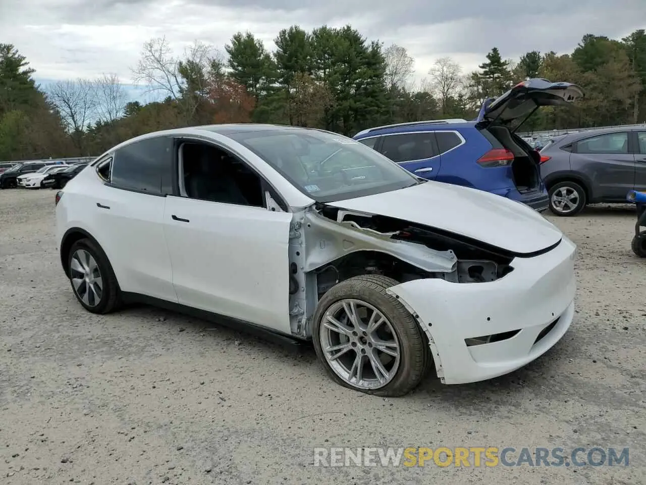 4 fotografías del automóvil dañado 5YJYGDEEXLF006453 TESLA MODEL Y 2020