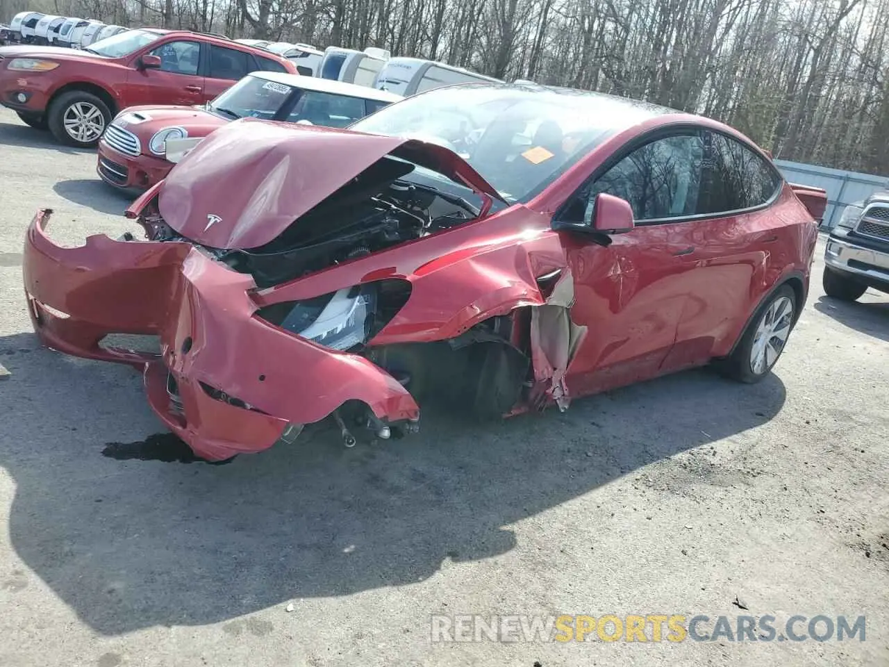1 fotografías del automóvil dañado 5YJYGDEEXLF013726 TESLA MODEL Y 2020