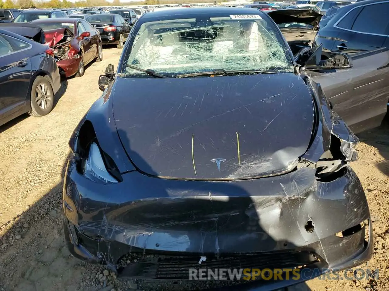 5 fotografías del automóvil dañado 5YJYGDEEXLF030980 TESLA MODEL Y 2020