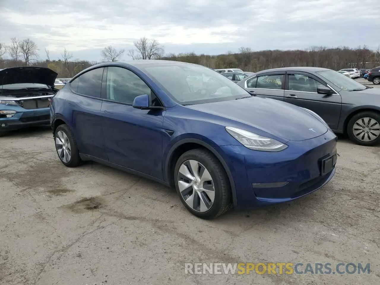 4 fotografías del automóvil dañado 5YJYGDEEXLF043163 TESLA MODEL Y 2020