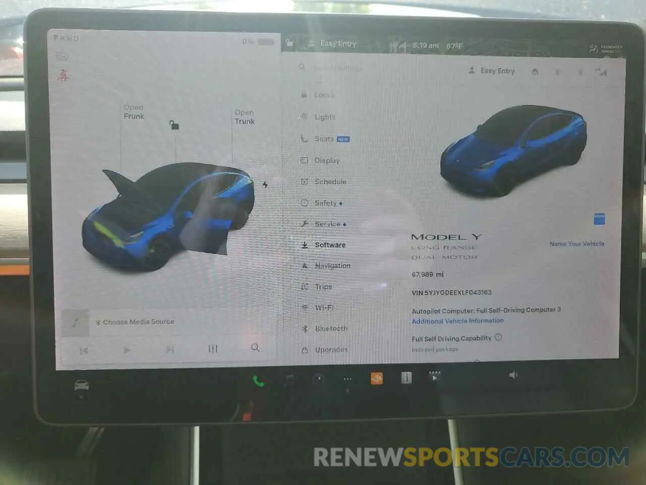 9 fotografías del automóvil dañado 5YJYGDEEXLF043163 TESLA MODEL Y 2020