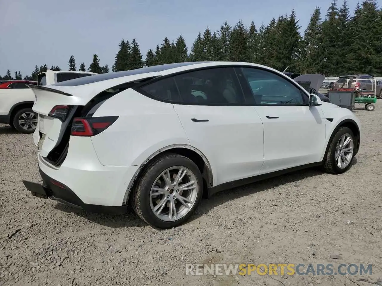 3 fotografías del automóvil dañado 5YJYGDEF2LF006357 TESLA MODEL Y 2020