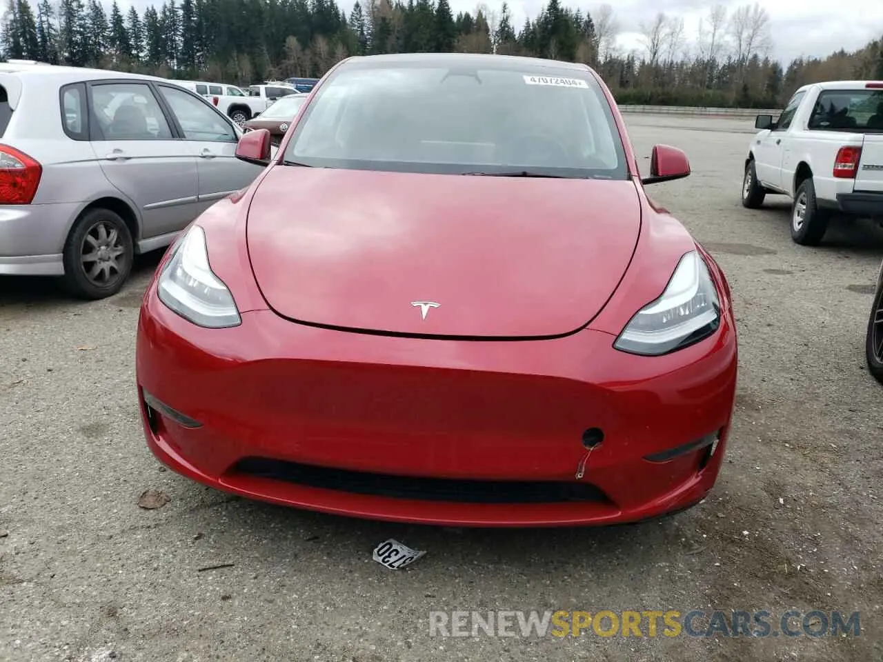 5 fotografías del automóvil dañado 5YJYGAEE2MF285977 TESLA MODEL Y 2021