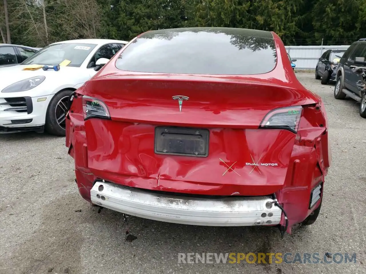 6 fotografías del automóvil dañado 5YJYGAEE2MF285977 TESLA MODEL Y 2021
