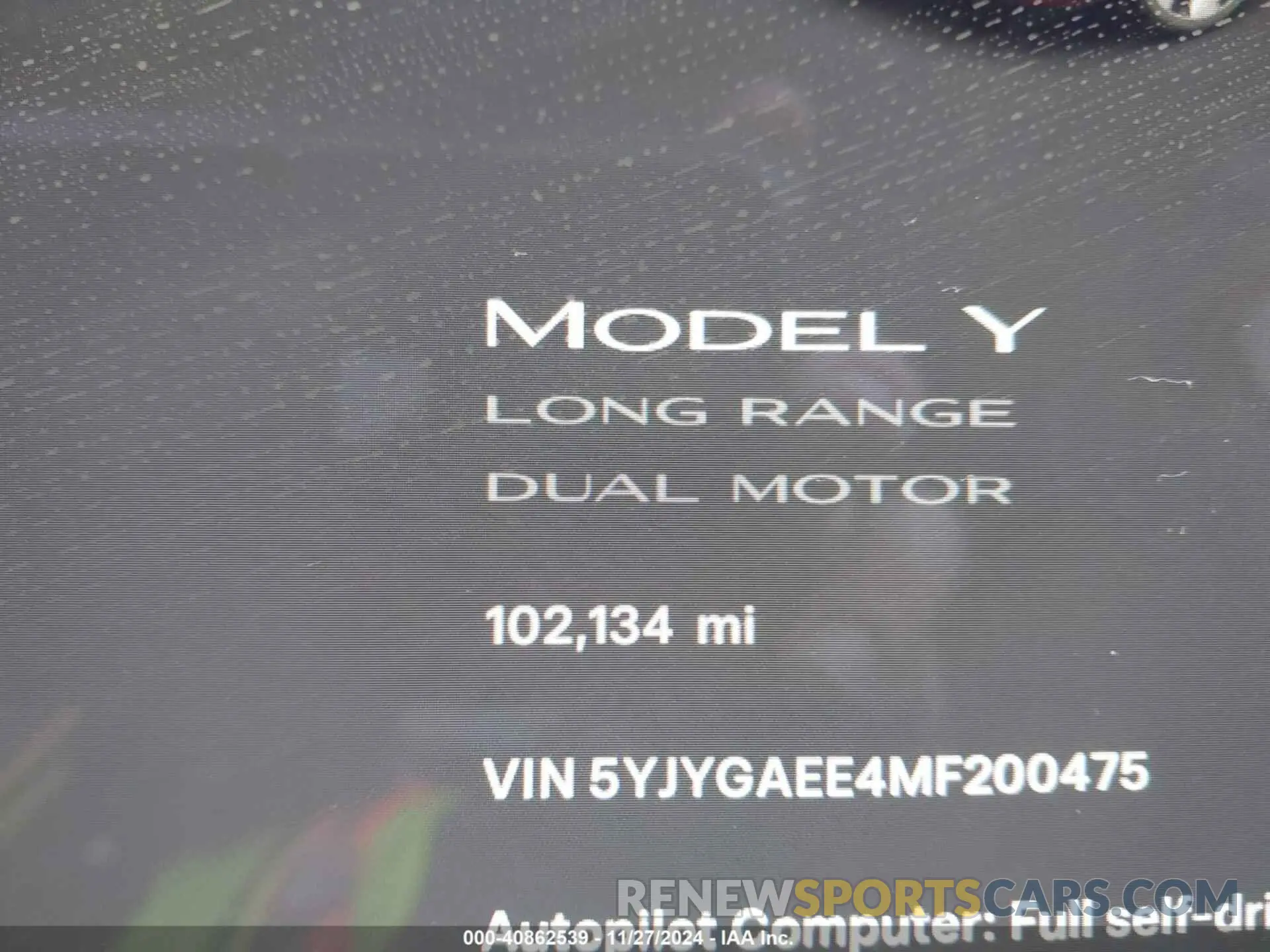 7 fotografías del automóvil dañado 5YJYGAEE4MF200475 TESLA MODEL Y 2021