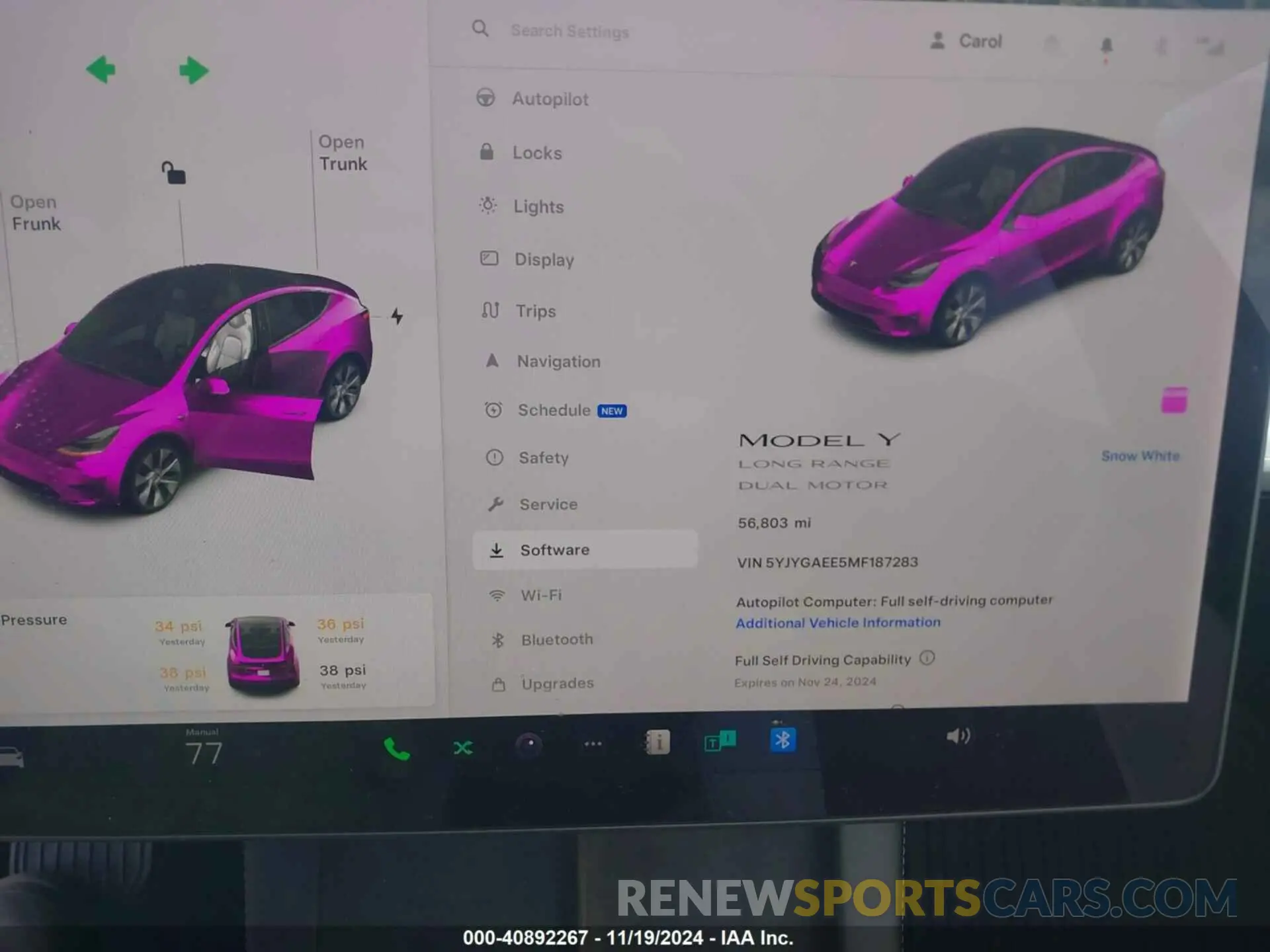 7 fotografías del automóvil dañado 5YJYGAEE5MF187283 TESLA MODEL Y 2021