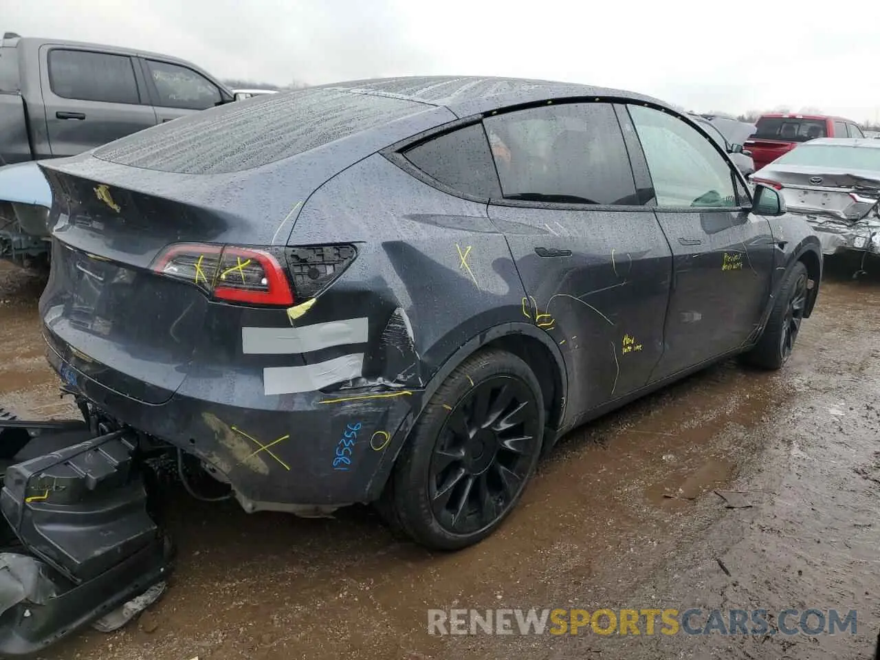 3 fotografías del automóvil dañado 5YJYGAEE6MF185350 TESLA MODEL Y 2021