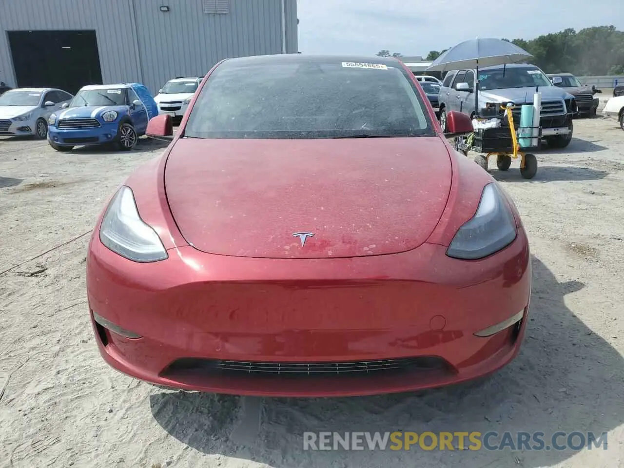 5 fotografías del automóvil dañado 5YJYGAEE6MF187986 TESLA MODEL Y 2021