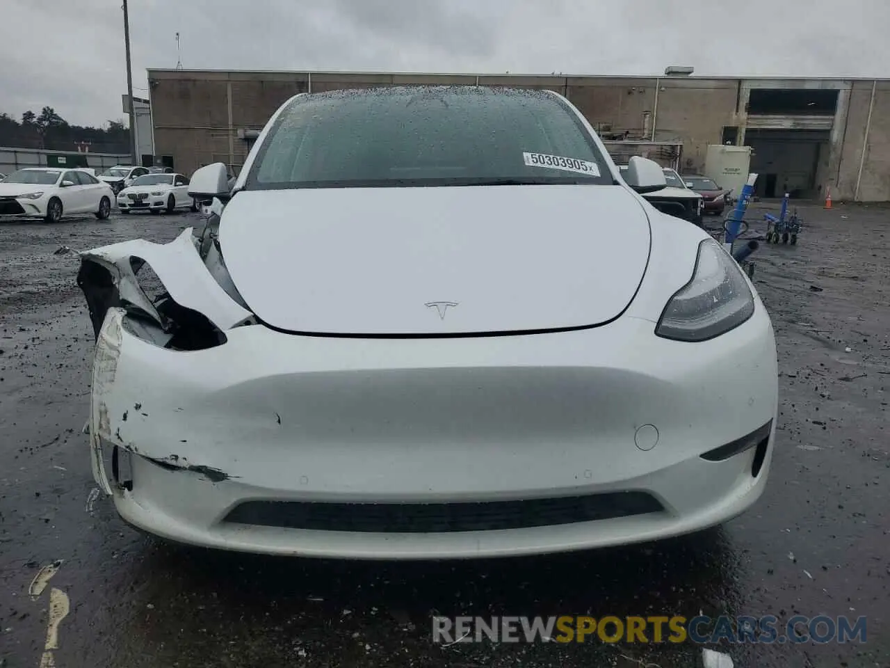 5 fotografías del automóvil dañado 5YJYGDED0MF125895 TESLA MODEL Y 2021