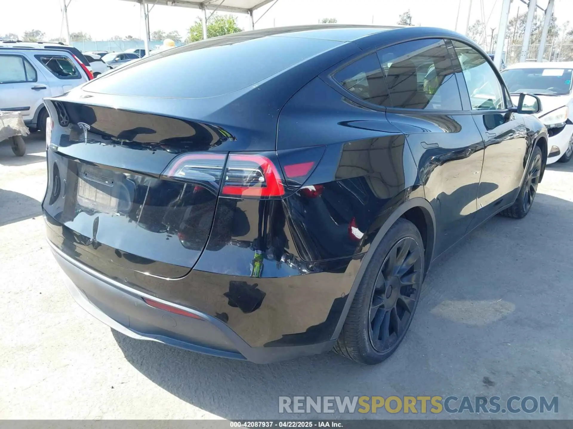 4 fotografías del automóvil dañado 5YJYGDED3MF126569 TESLA MODEL Y 2021