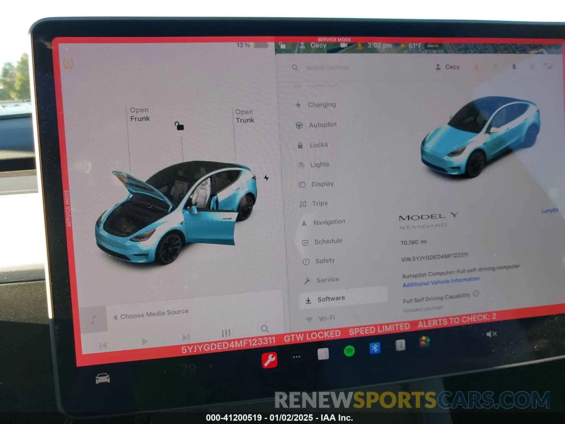 18 fotografías del automóvil dañado 5YJYGDED4MF123311 TESLA MODEL Y 2021