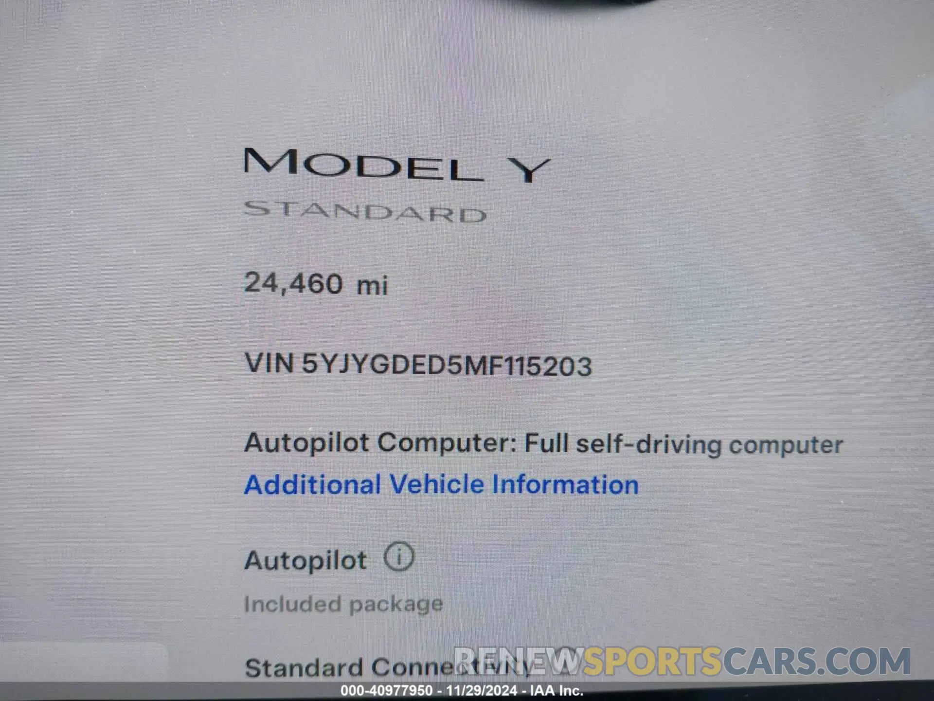 14 fotografías del automóvil dañado 5YJYGDED5MF115203 TESLA MODEL Y 2021