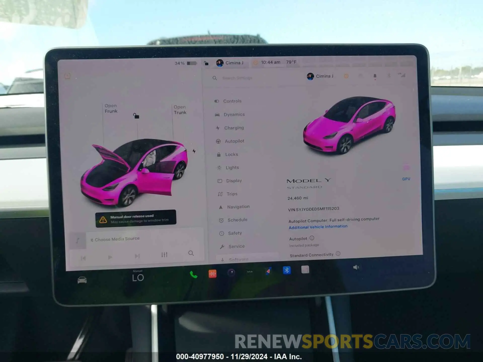 17 fotografías del automóvil dañado 5YJYGDED5MF115203 TESLA MODEL Y 2021