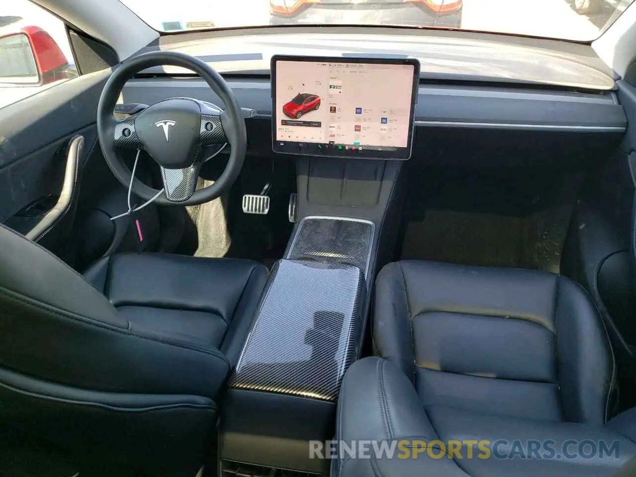 8 fotografías del automóvil dañado 5YJYGDED5MF132972 TESLA MODEL Y 2021