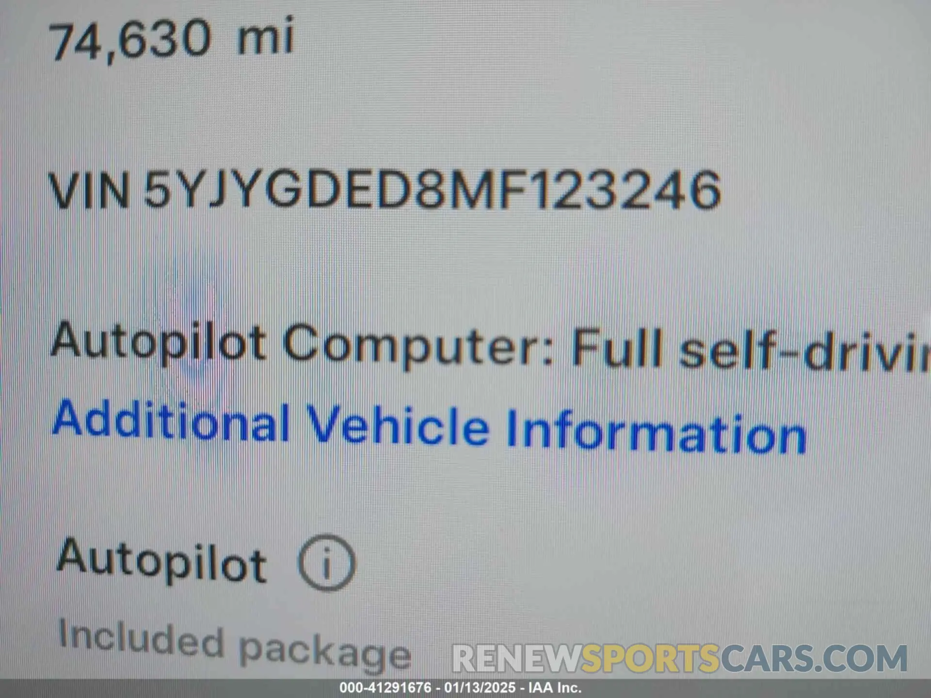 9 fotografías del automóvil dañado 5YJYGDED8MF123246 TESLA MODEL Y 2021