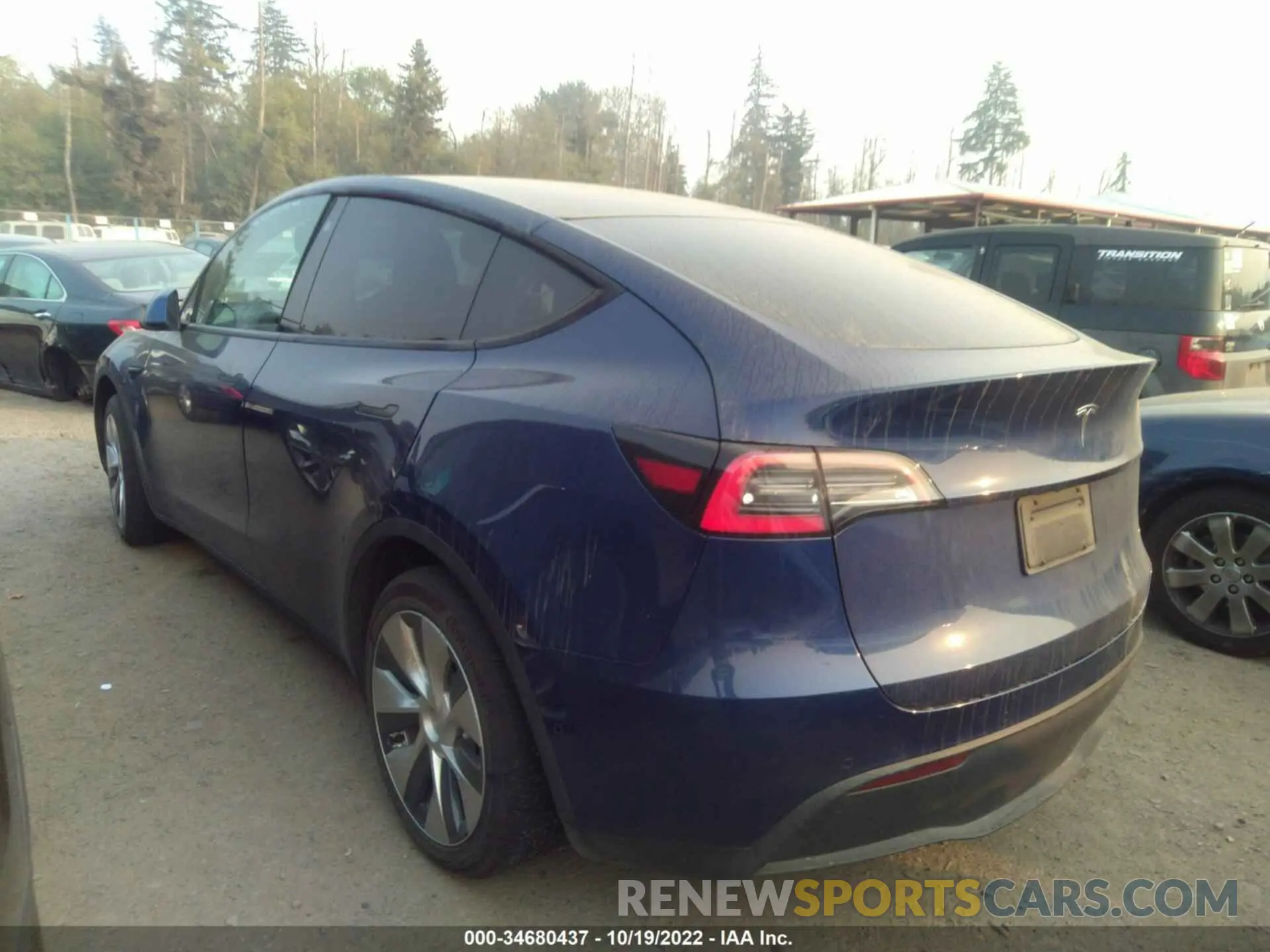 3 fotografías del automóvil dañado 5YJYGDEDXMF103953 TESLA MODEL Y 2021