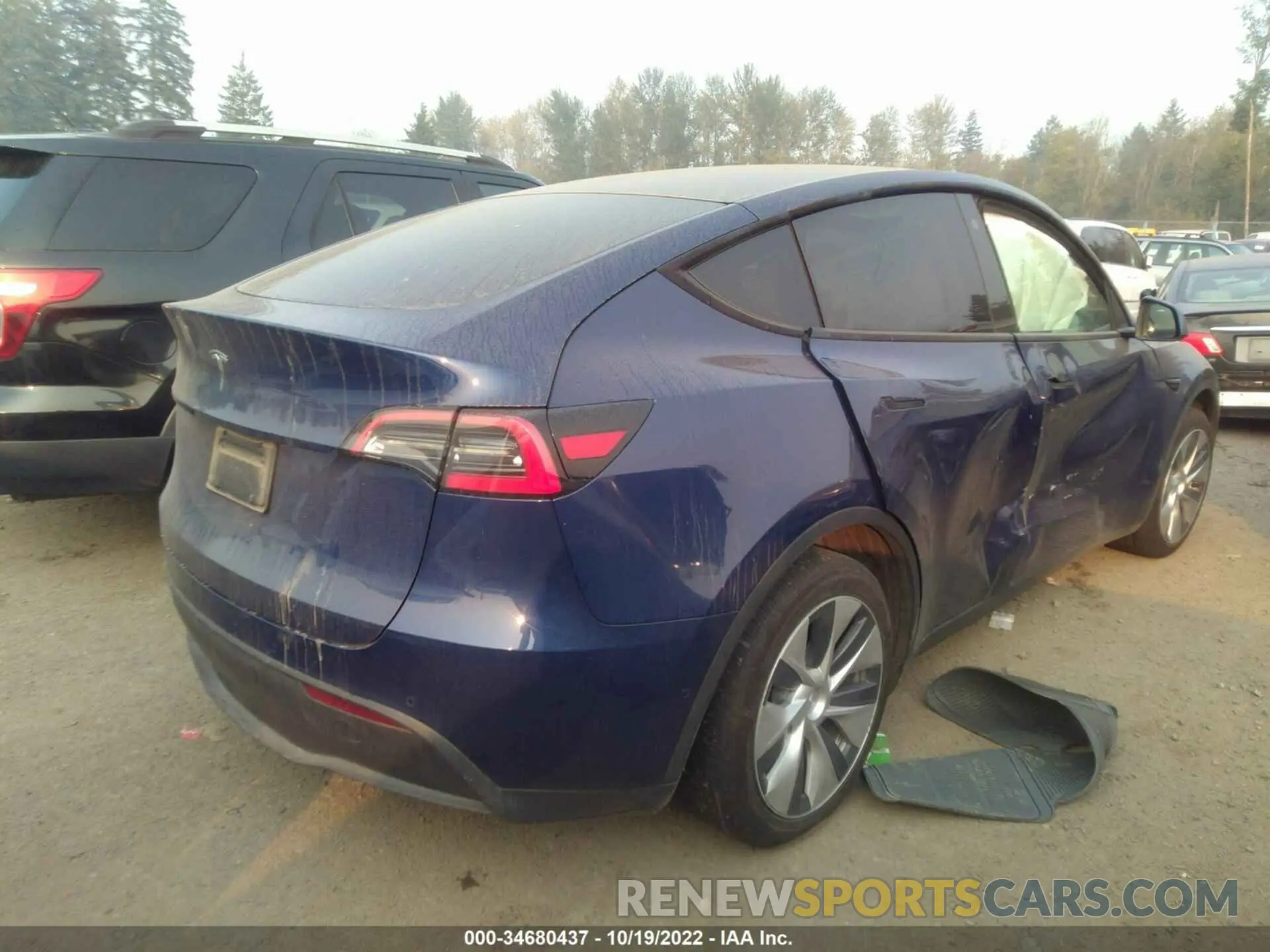4 fotografías del automóvil dañado 5YJYGDEDXMF103953 TESLA MODEL Y 2021