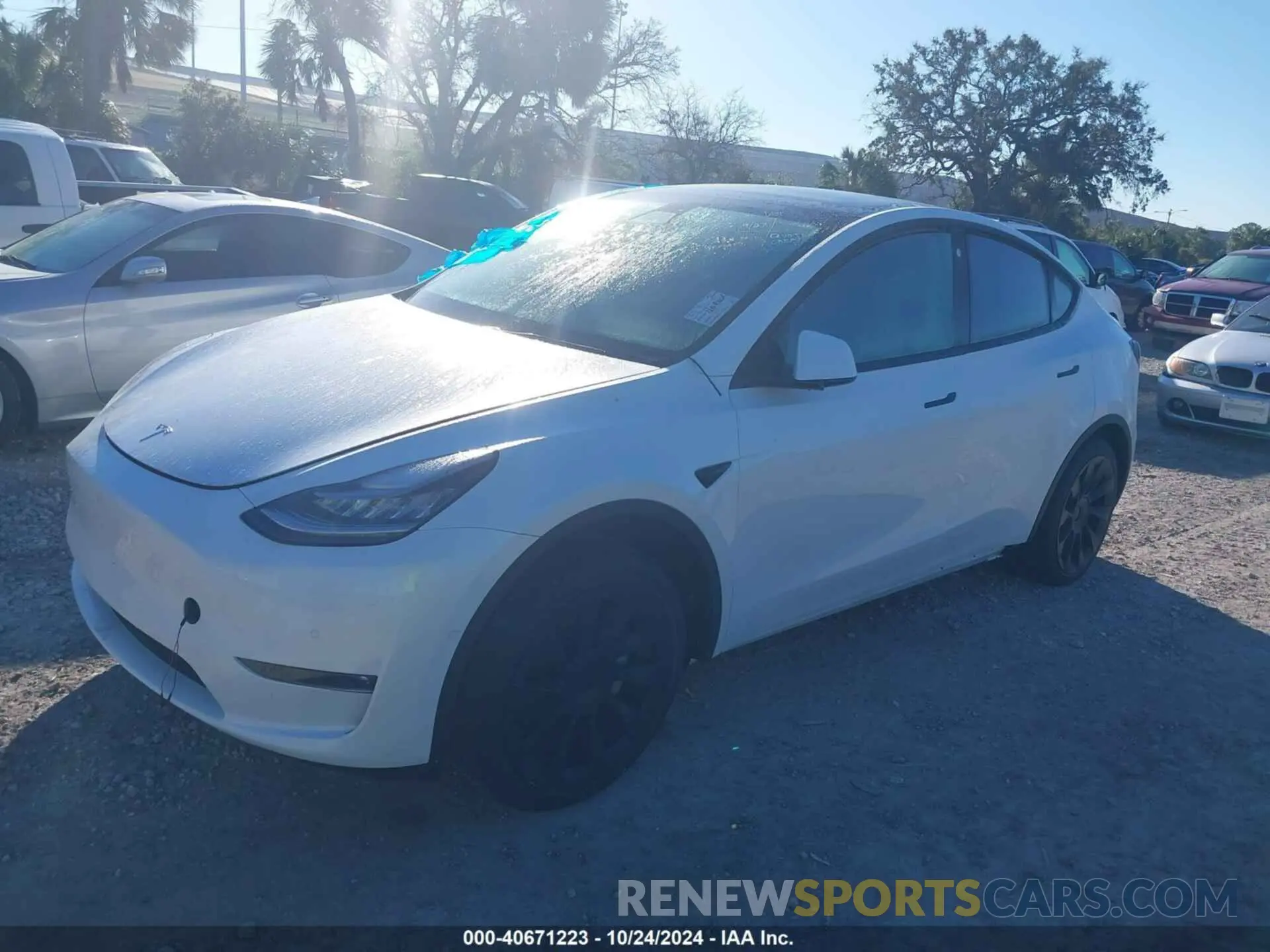 2 fotografías del automóvil dañado 5YJYGDEDXMF110160 TESLA MODEL Y 2021