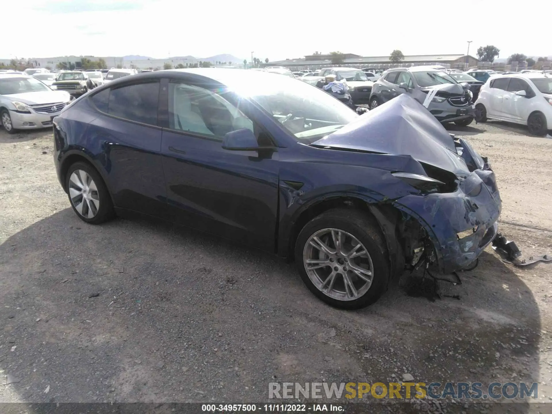 1 fotografías del automóvil dañado 5YJYGDEE0MF158419 TESLA MODEL Y 2021