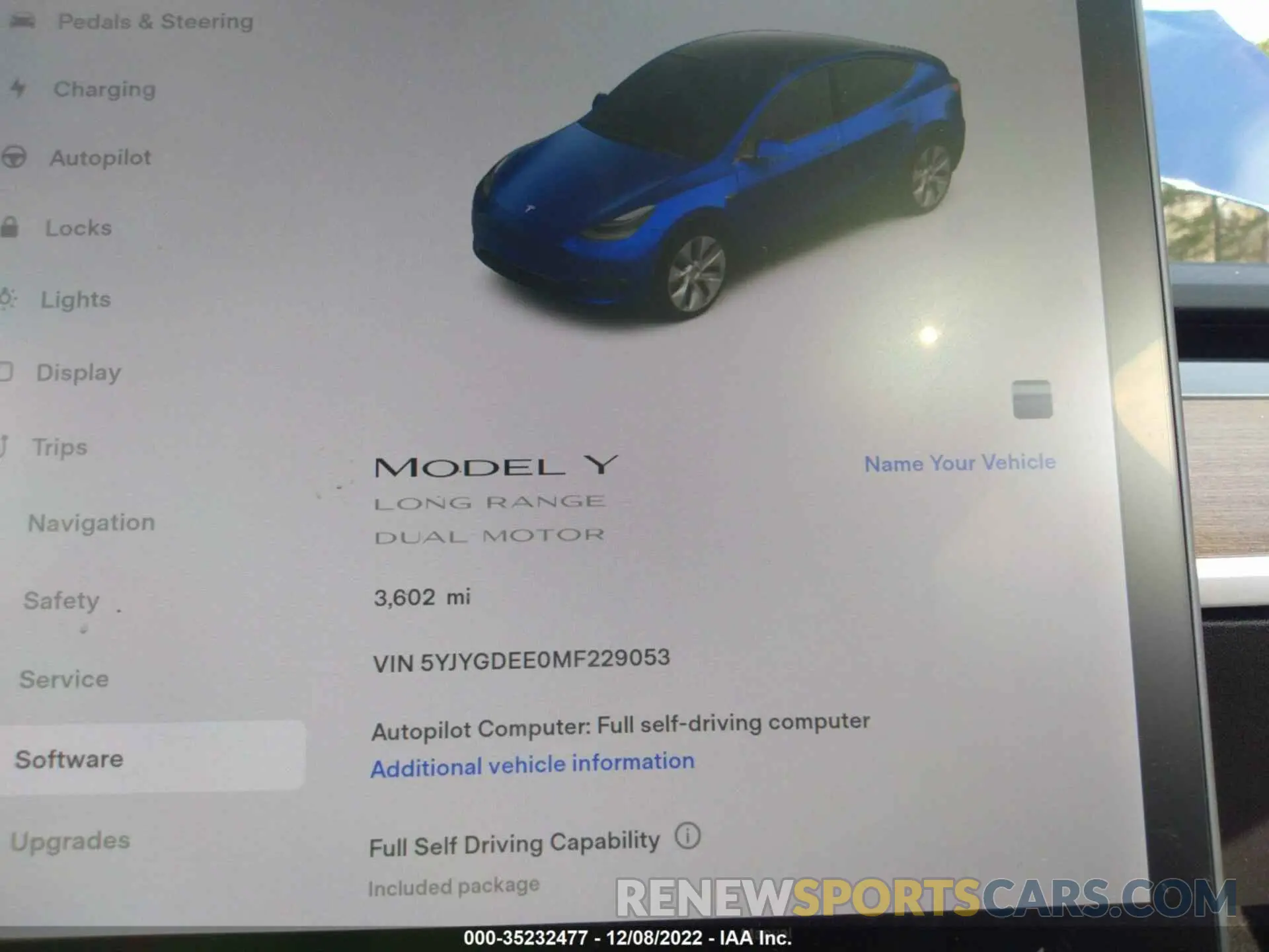7 fotografías del automóvil dañado 5YJYGDEE0MF229053 TESLA MODEL Y 2021
