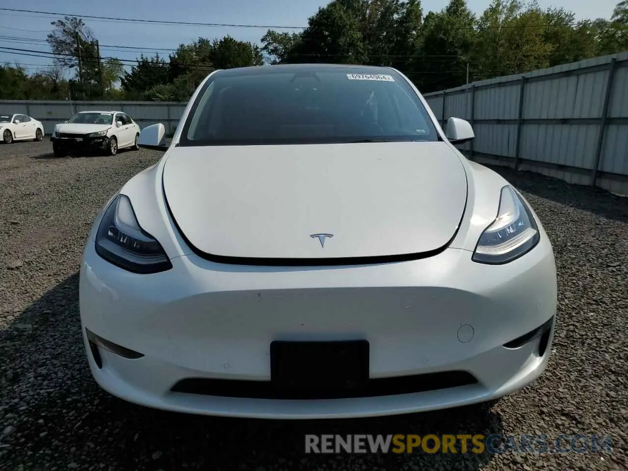 5 fotografías del automóvil dañado 5YJYGDEE0MF258102 TESLA MODEL Y 2021