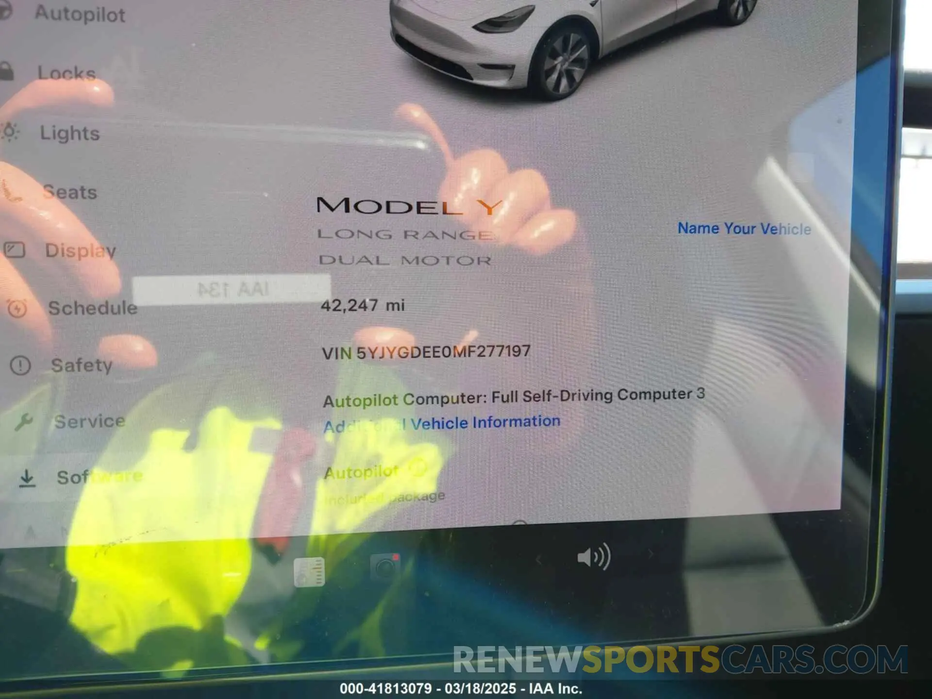 7 fotografías del automóvil dañado 5YJYGDEE0MF277197 TESLA MODEL Y 2021
