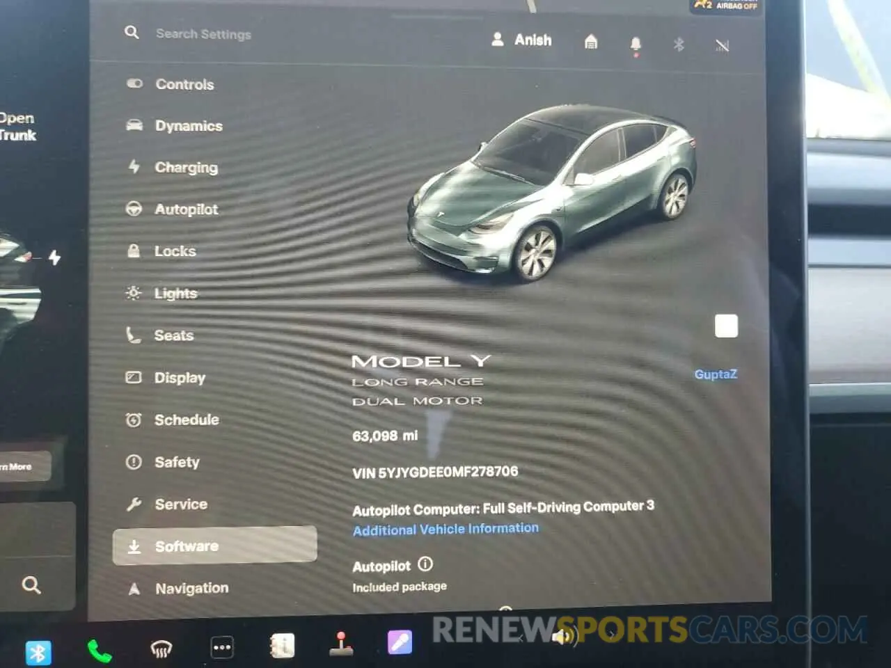 9 fotografías del automóvil dañado 5YJYGDEE0MF278706 TESLA MODEL Y 2021